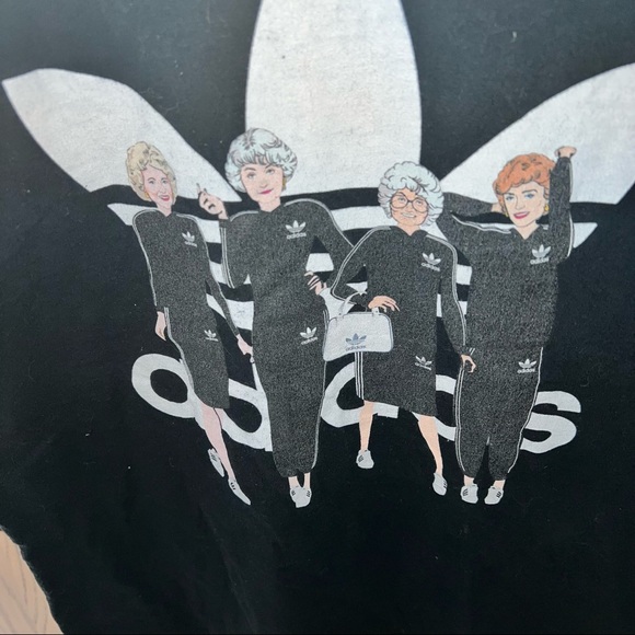 VINTAGE Adidas Black and White Black Short Sleeve Tee - Picture 3 of 5